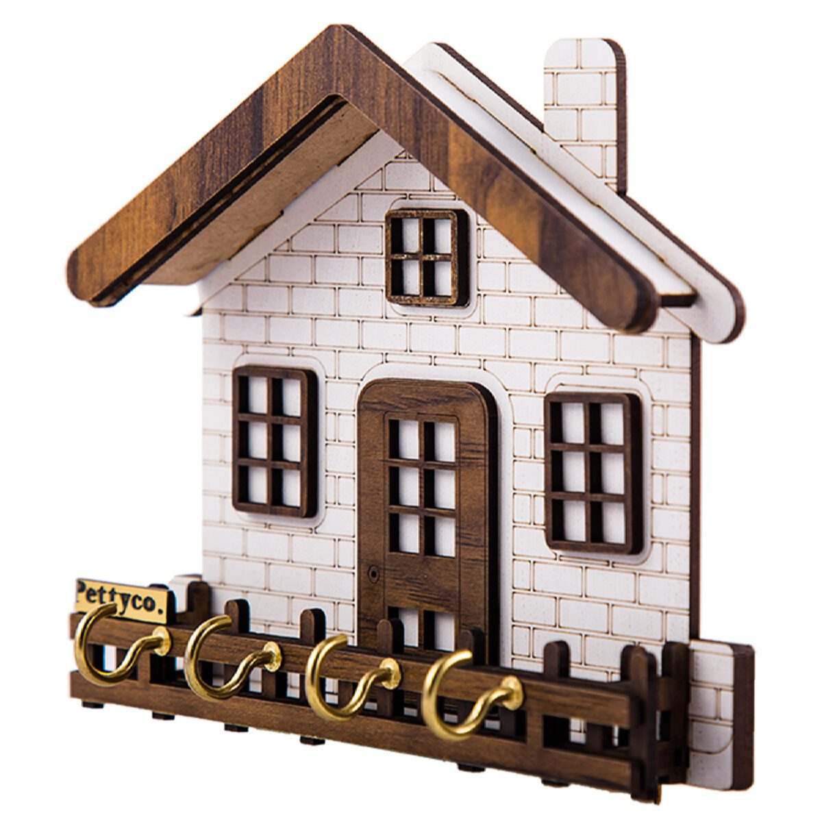 Price and Buy 4 Hook Wall Key Holder with Small Cottage Design