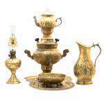 Price and Buy 6-Piece Brass Charcoal Samovar Set, Ghalamkari Engraving