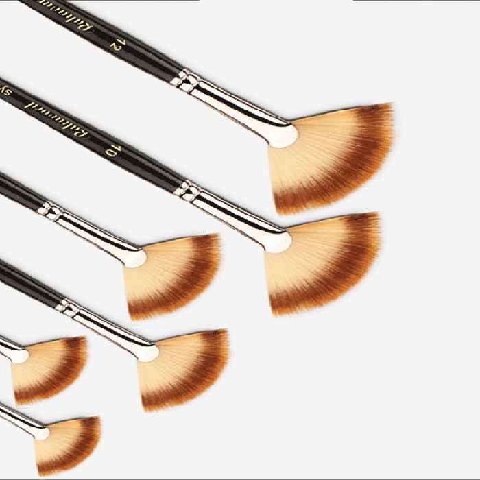 Price and Buy 6-Piece Fan Bristle Paint Brush Set with Wooden Handles - Image 3