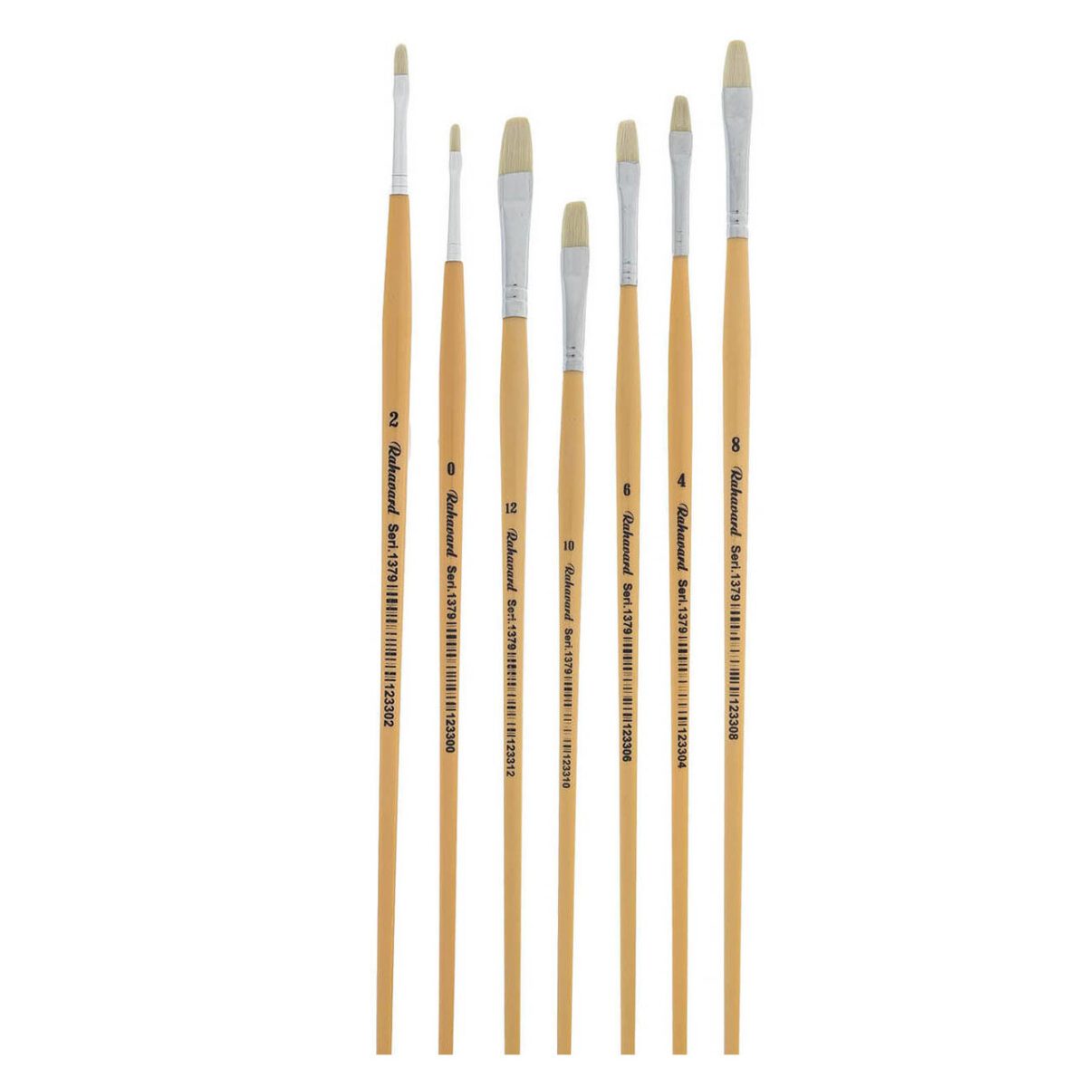 Price and Buy 7-Piece Flat Bristle Paint Brush Set for Watercolor, Acrylic, & Gouache