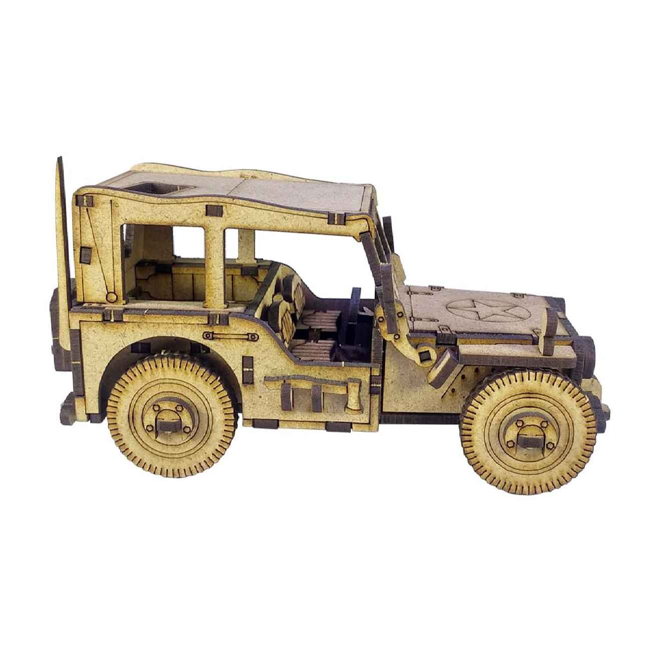 Price and Buy 78-Piece Wooden 3D Puzzle Model Kit – Military Jeep - Image 3