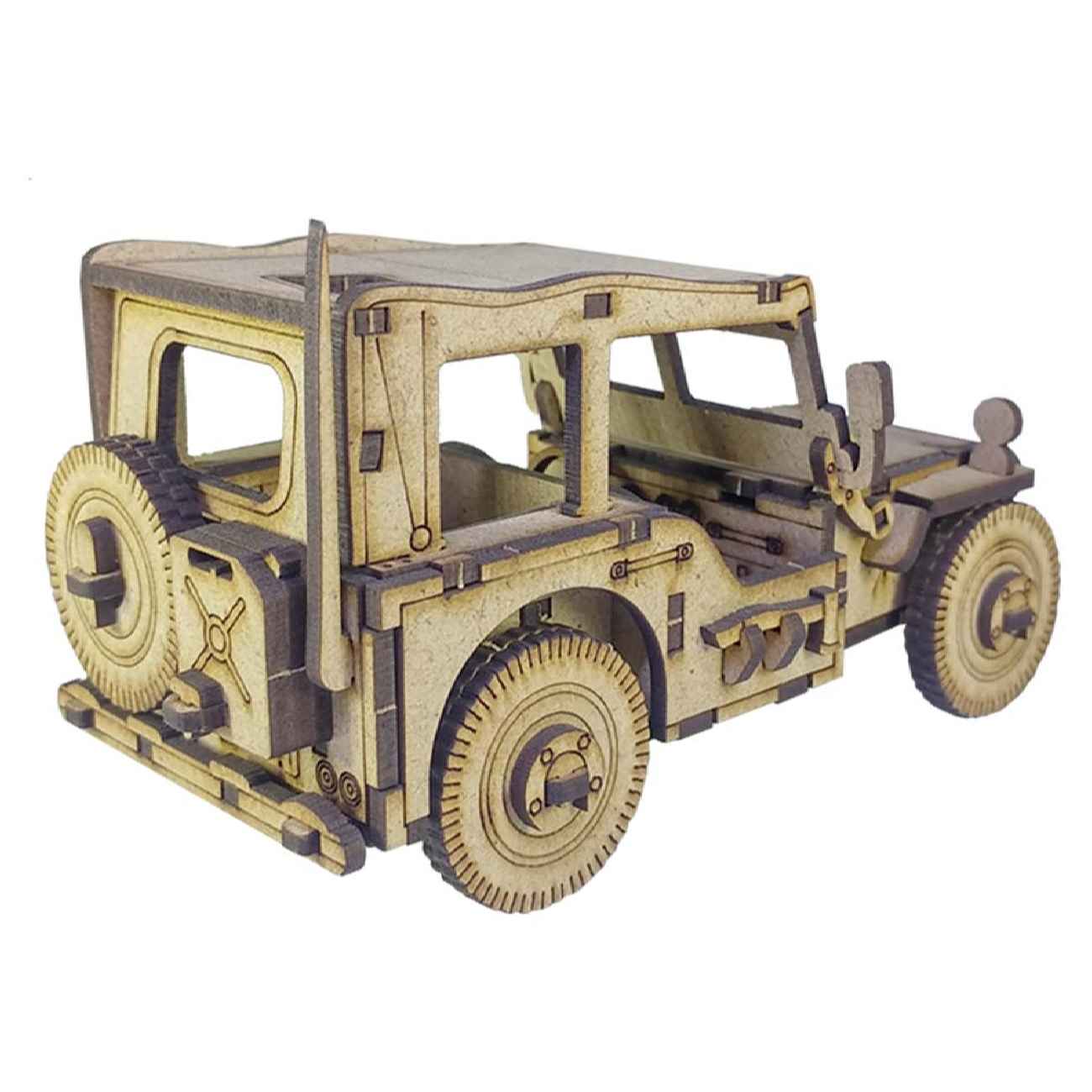 Price and Buy 78-Piece Wooden 3D Puzzle Model Kit – Military Jeep - Image 8