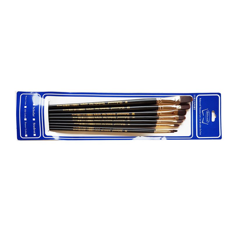Price and Buy 8-Piece Filbert & Cat Tongue Bristle Paint Brush Set with Wooden Handles - Image 3