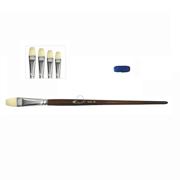 Price and Buy 9-Piece Natural Flat Bristle Paint Brush Set with Wooden Handles - Image 3