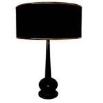 Price and Buy Accent Wooden Table Lamp Handcrafted Black Riana