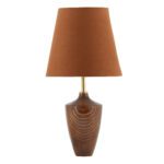 Price and Buy Accent Wooden Table Lamp Handcrafted Brown Choobin