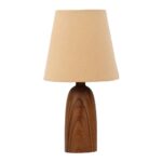Price and Buy Accent Wooden Table Lamp Handcrafted Cream Mana - Image 3