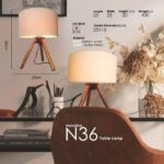 Price and Buy Accent Wooden Table Lamp Handcrafted Cream Masina - Image 4