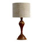 Price and Buy Accent Wooden Table Lamp Handcrafted Cream Narvan