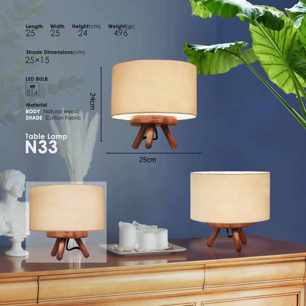 Price and Buy Accent Wooden Table Lamp Handcrafted Diana - Image 3