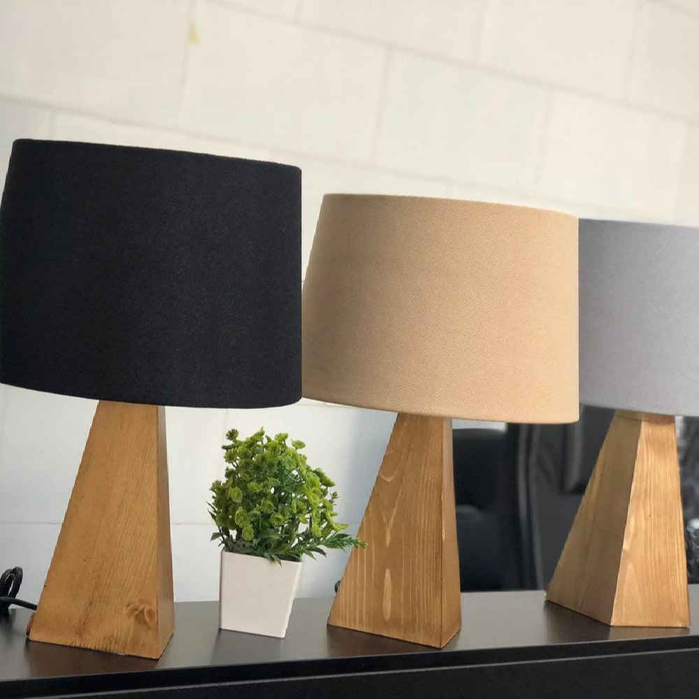 Price and Buy Accent Wooden Table Lamp Handcrafted Fabric Shade Kaaj - Image 4