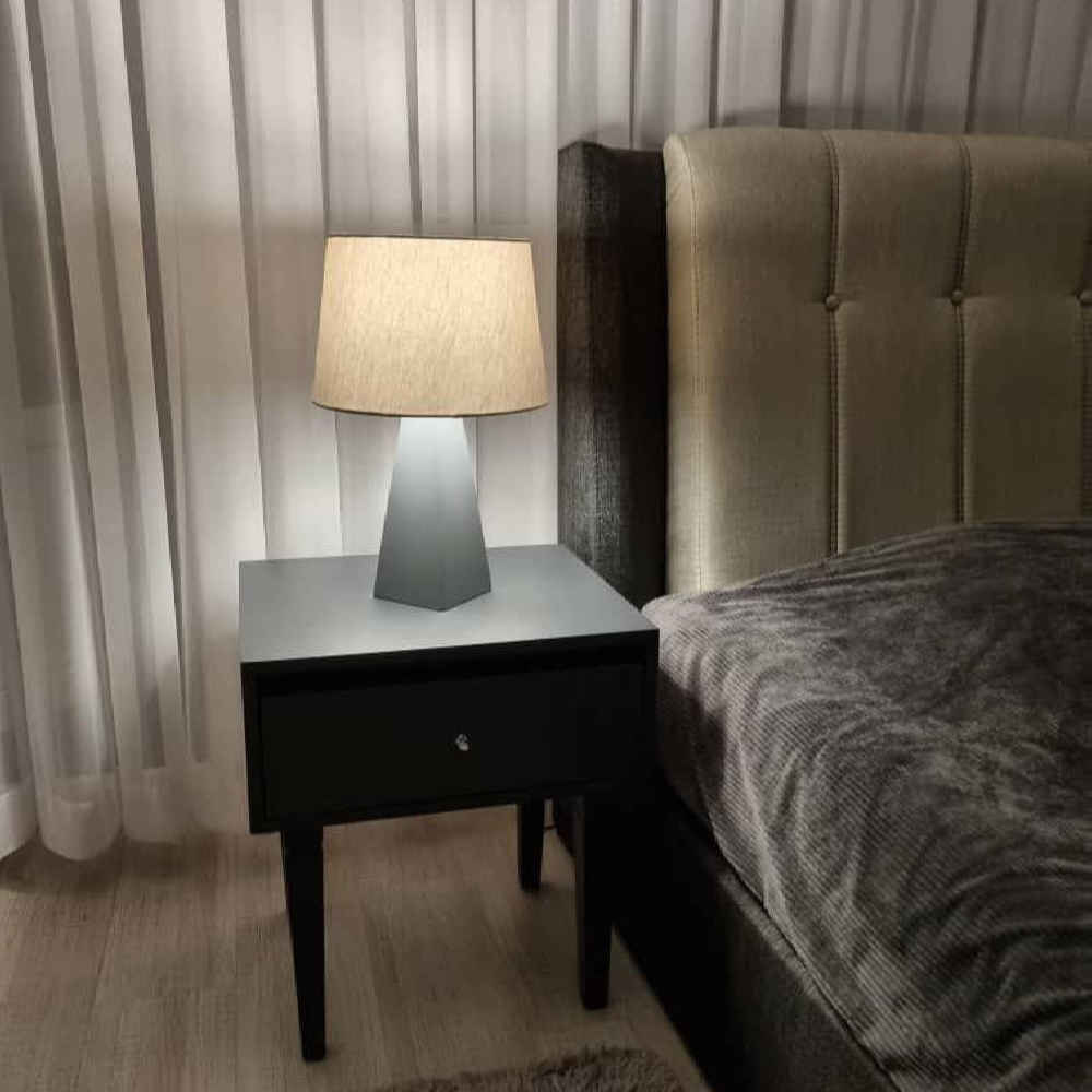 Price and Buy Accent Wooden Table Lamp Handcrafted Fabric Shade Kaaj - Image 5