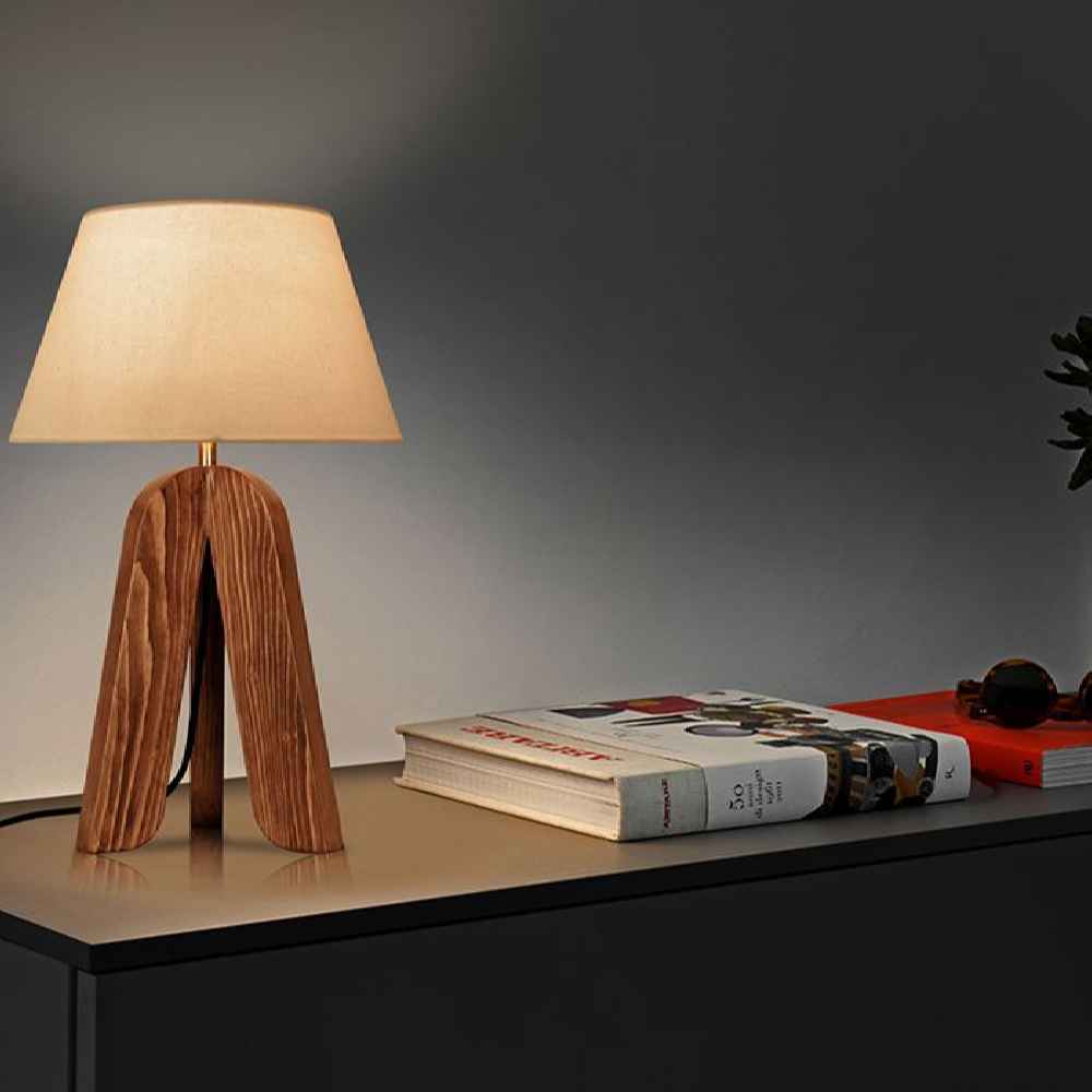 Price and Buy Accent Wooden Table Lamp Handcrafted Messina - Image 3