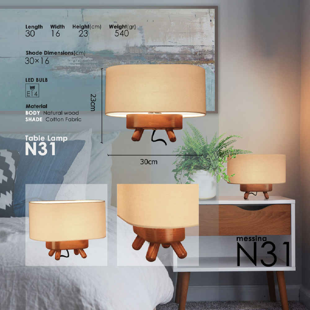 Price and Buy Accent Wooden Table Lamp Handcrafted Nasrin - Image 3