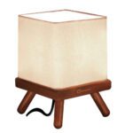 Price and Buy Accent Wooden Table Lamp Handcrafted Square
