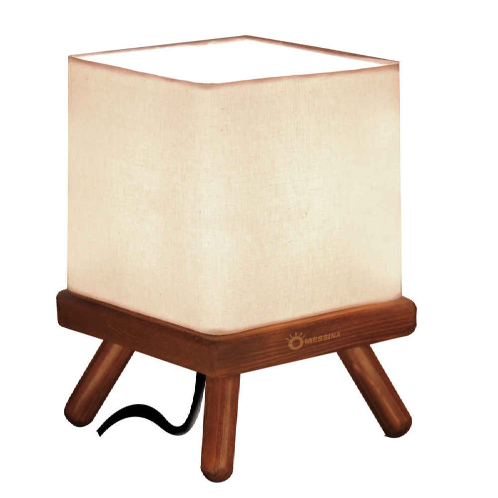Price and Buy Accent Wooden Table Lamp Handcrafted Square