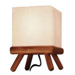 Price and Buy Accent Wooden Table Lamp Handcrafted Square - Image 4