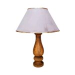 Price and Buy Accent Wooden Table Lamp Handcrafted Velvet Shade Behnam