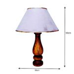 Price and Buy Accent Wooden Table Lamp Handcrafted Velvet Shade Behnam - Image 4