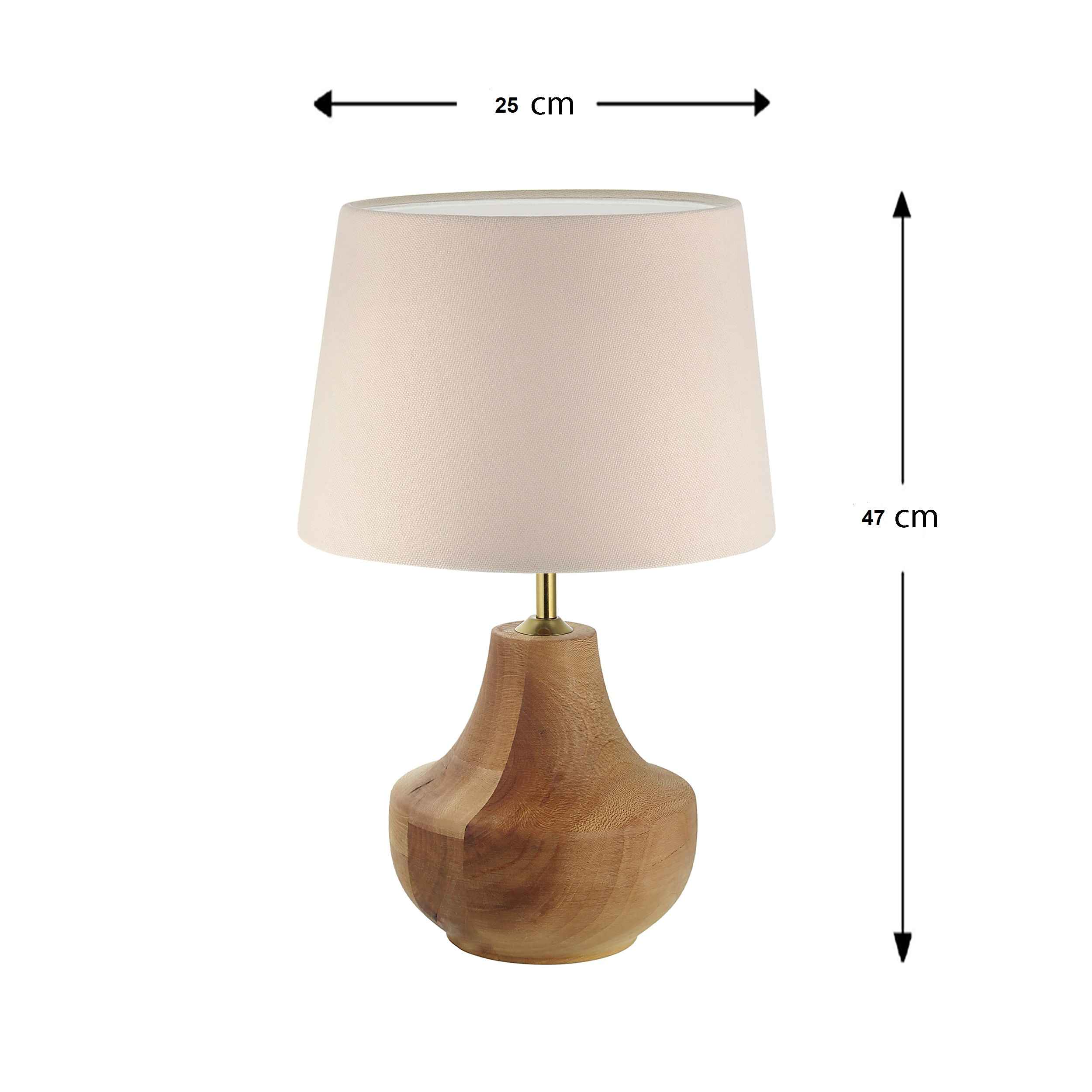 Price and Buy Accent Wooden Table Lamp With Fabric Lampshade Farsam - Image 3