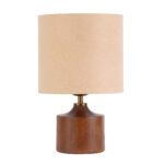Price and Buy Accent Wooden Table Lamp With Fabric Lampshade Nikan