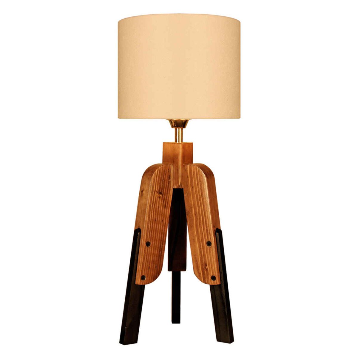 Price and Buy Accent Wooden Table Lamp With Round Lampshade Masina