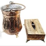 Price and Buy Achaemenid Design Copper Trash Can and Tissue Holder