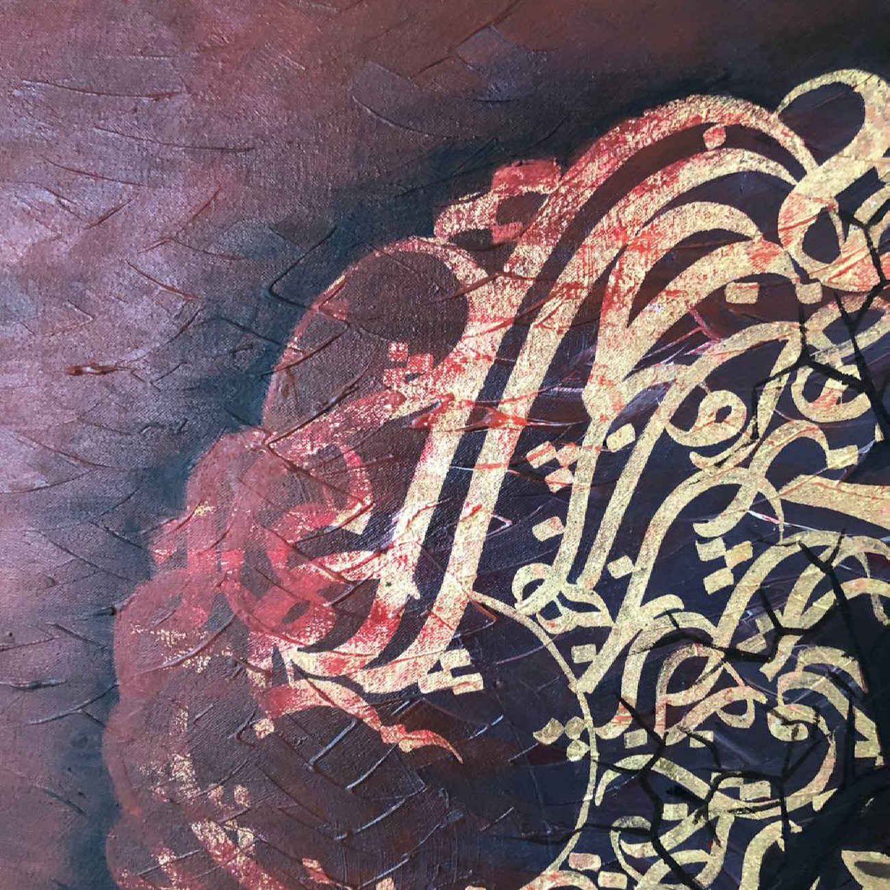 Price and Buy Acrylic Persian Calligraphy Painting on Canvas – Rumi Poem by Amirhassan Turkzadeh - Image 6
