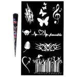 Price and Buy All-in-One Henna Set with Stencil Sheets – Create Stunning Temporary Designs (x10)