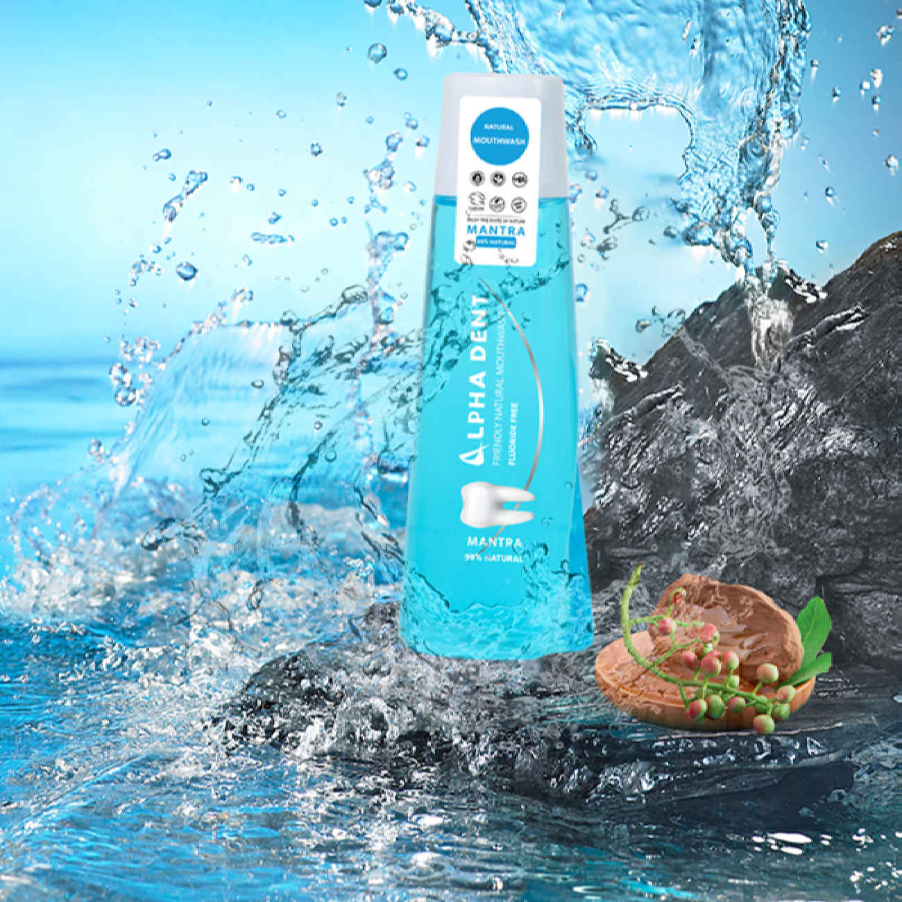 Price and Buy AlphaDent Natural Alcohol-Free & Fluoride-Free Mouthwash – Mantra (x2) - Image 3