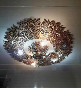 Price and Buy Aluminium Semi-flush Chandelier Florentine and Vintage Style Flower - Image 3
