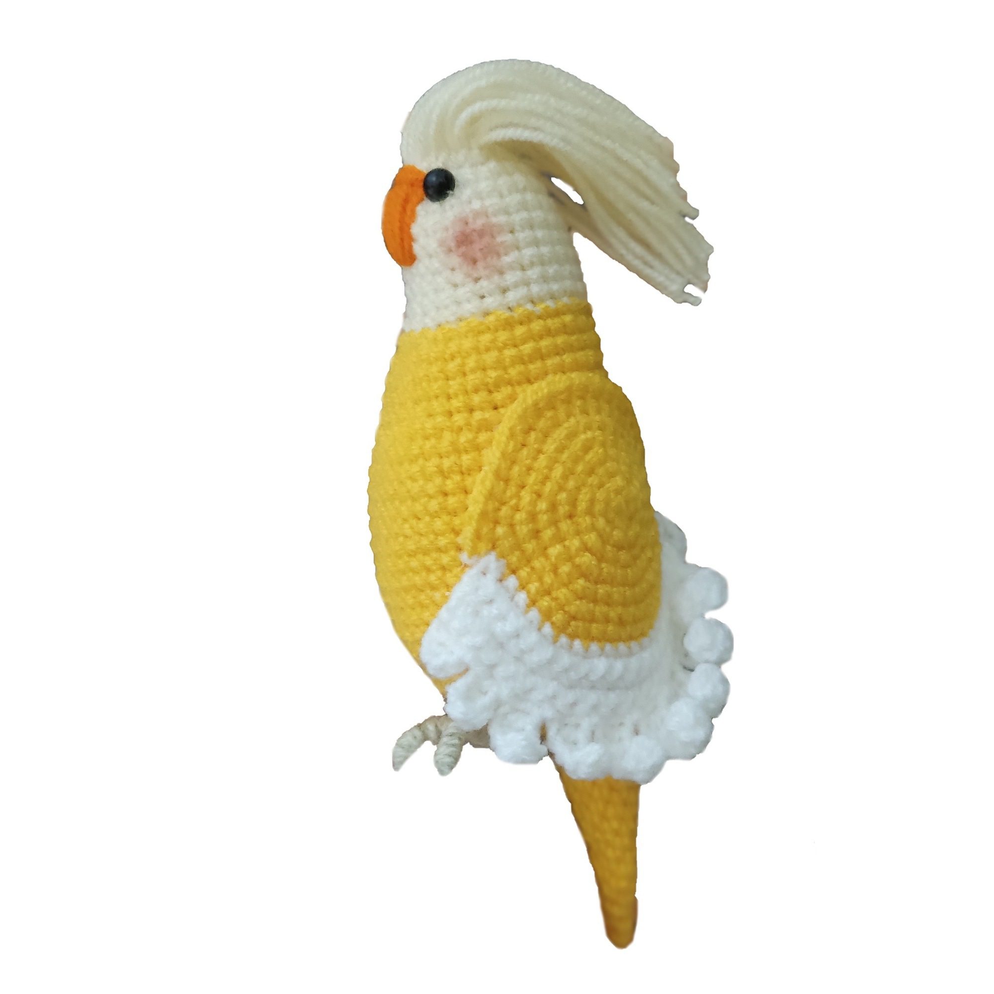 Price and Buy Amigurumi Crochet Stuffed Whiteface Lutino Cockatiel Animal – Adorable & Detailed Plush Toy