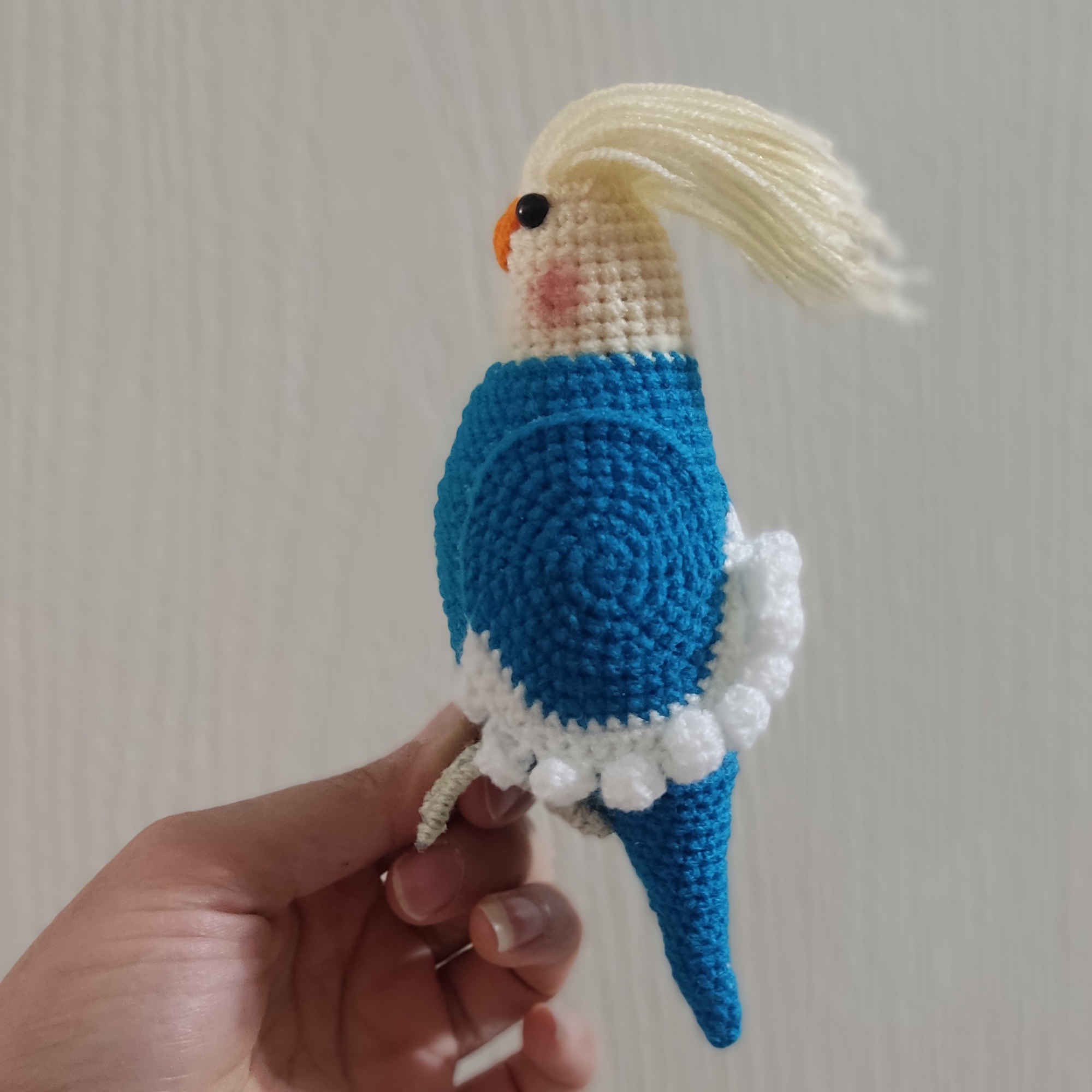 Price and Buy Amigurumi Crochet Stuffed Whiteface Lutino Cockatiel Animal – Adorable & Detailed Plush Toy - Image 3
