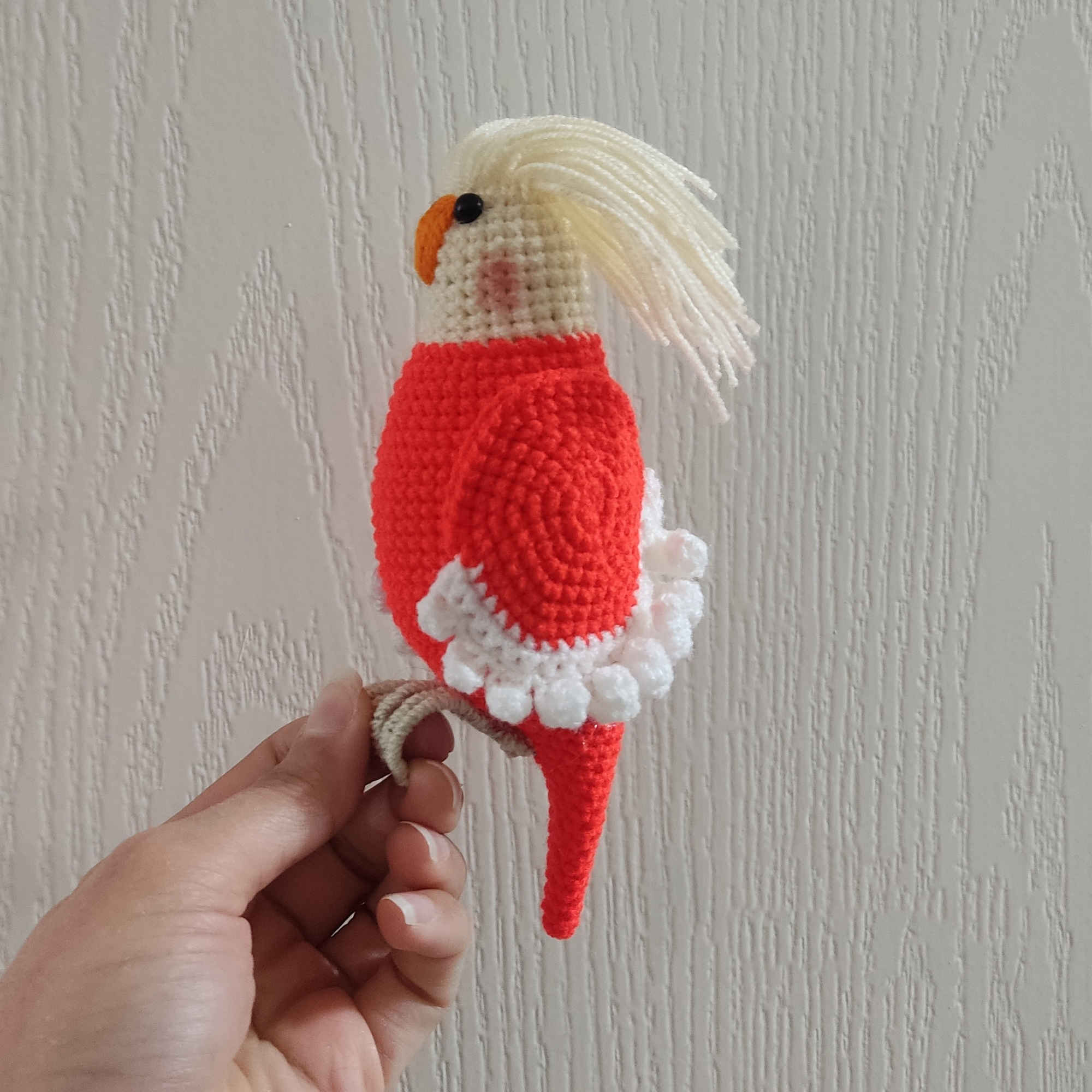Price and Buy Amigurumi Crochet Stuffed Whiteface Lutino Cockatiel Animal – Adorable & Detailed Plush Toy - Image 5