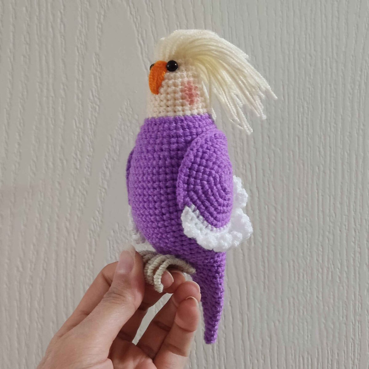 Price and Buy Amigurumi Crochet Stuffed Whiteface Lutino Cockatiel Animal – Adorable & Detailed Plush Toy - Image 7
