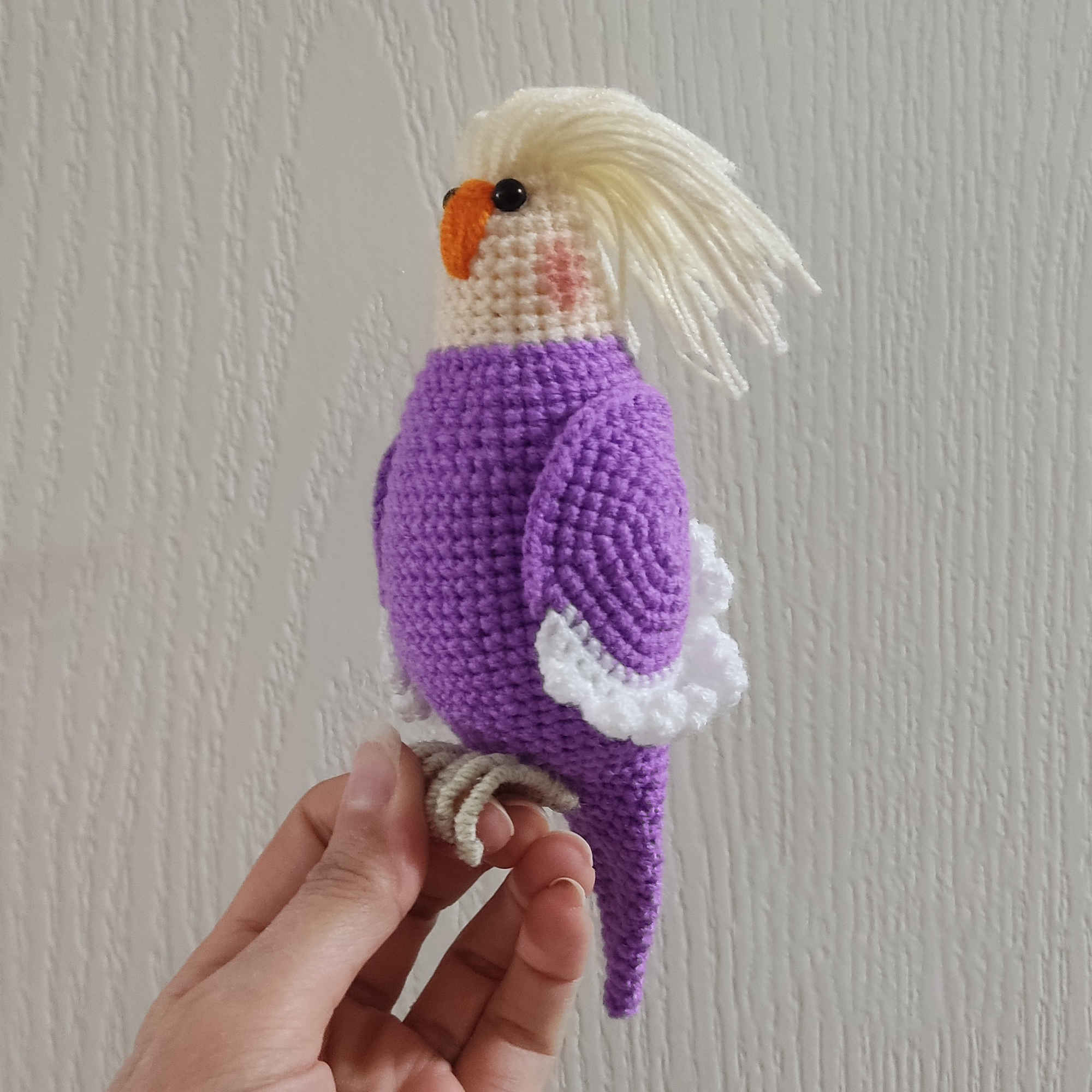 Price and Buy Amigurumi Crochet Stuffed Whiteface Lutino Cockatiel Animal – Adorable & Detailed Plush Toy - Image 7