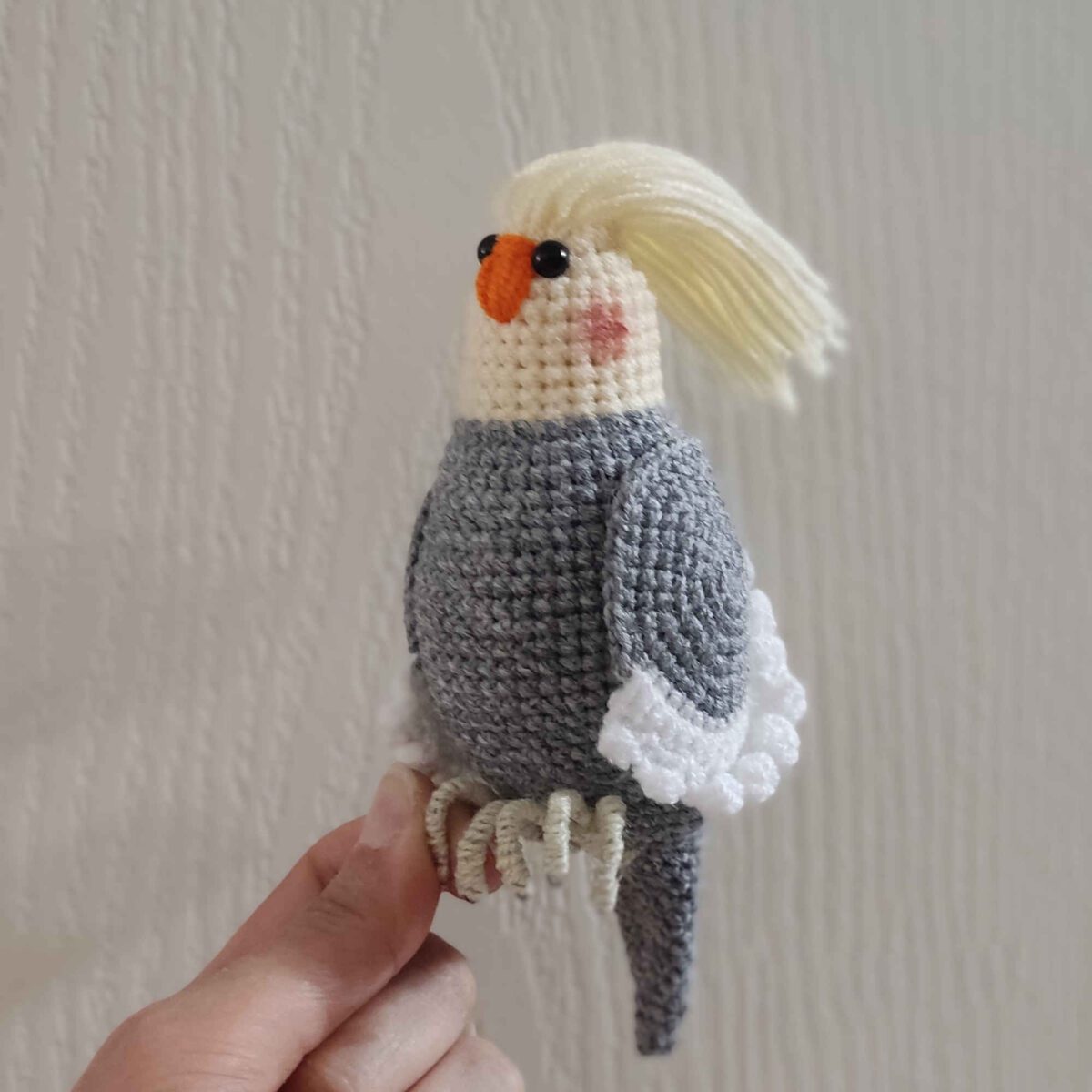 Price and Buy Amigurumi Crochet Stuffed Whiteface Lutino Cockatiel Animal – Adorable & Detailed Plush Toy - Image 8
