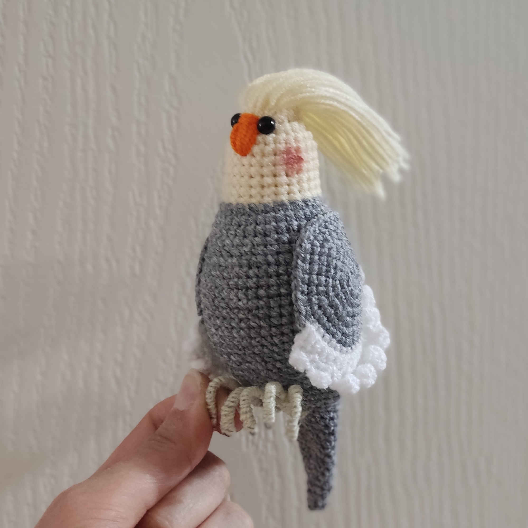 Price and Buy Amigurumi Crochet Stuffed Whiteface Lutino Cockatiel Animal – Adorable & Detailed Plush Toy - Image 8