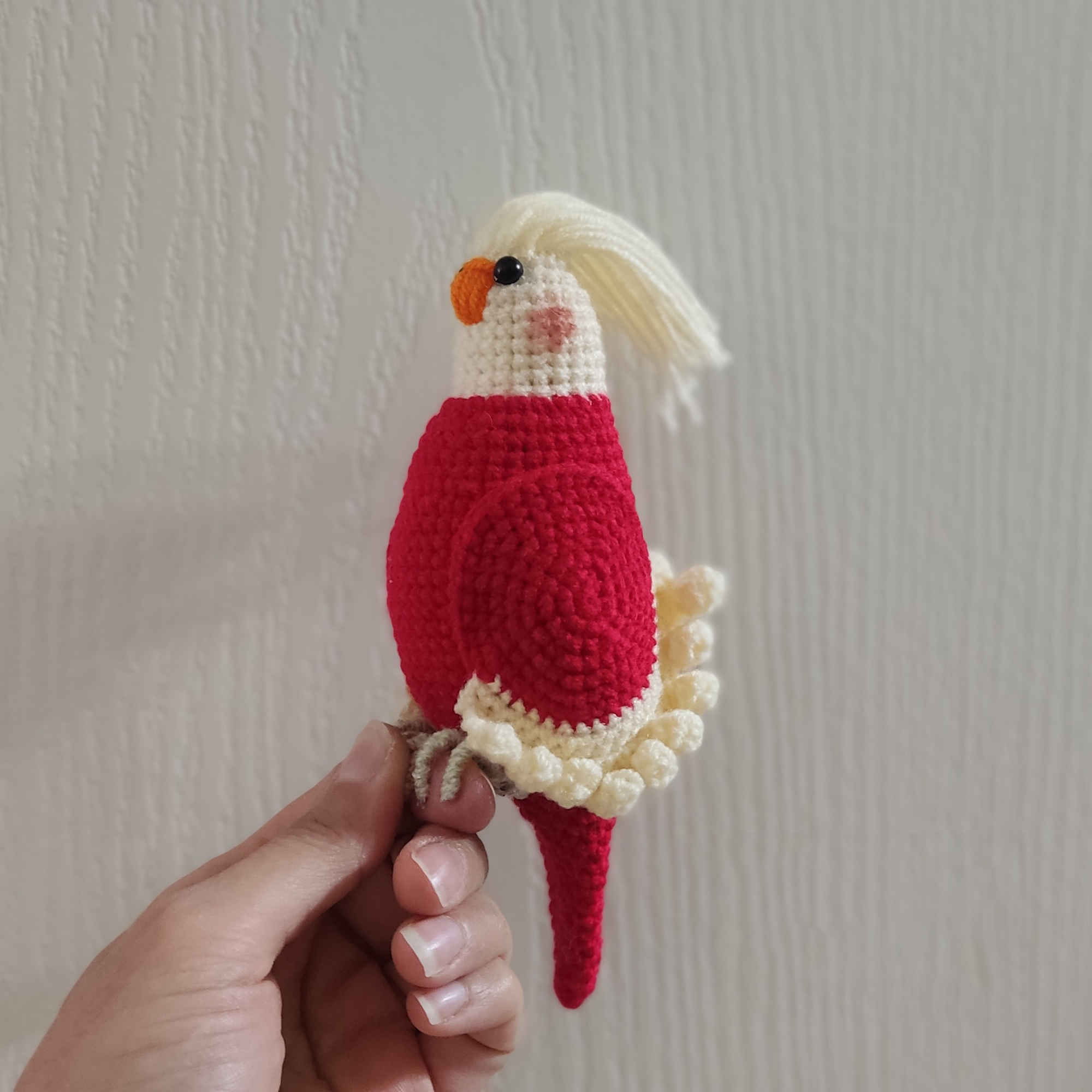 Price and Buy Amigurumi Crochet Stuffed Whiteface Lutino Cockatiel Animal – Adorable & Detailed Plush Toy - Image 9