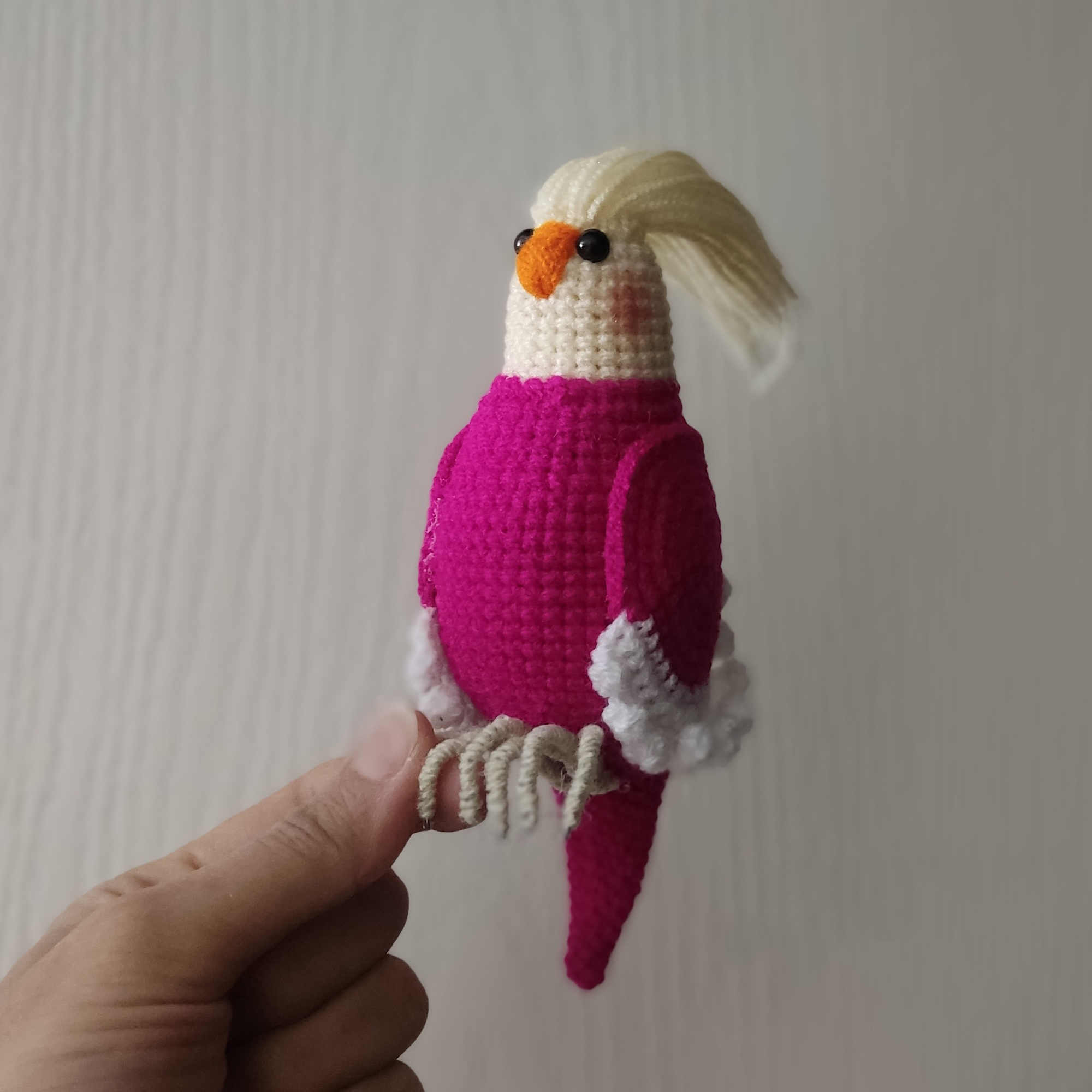 Price and Buy Amigurumi Crochet Stuffed Whiteface Lutino Cockatiel Animal – Adorable & Detailed Plush Toy - Image 10