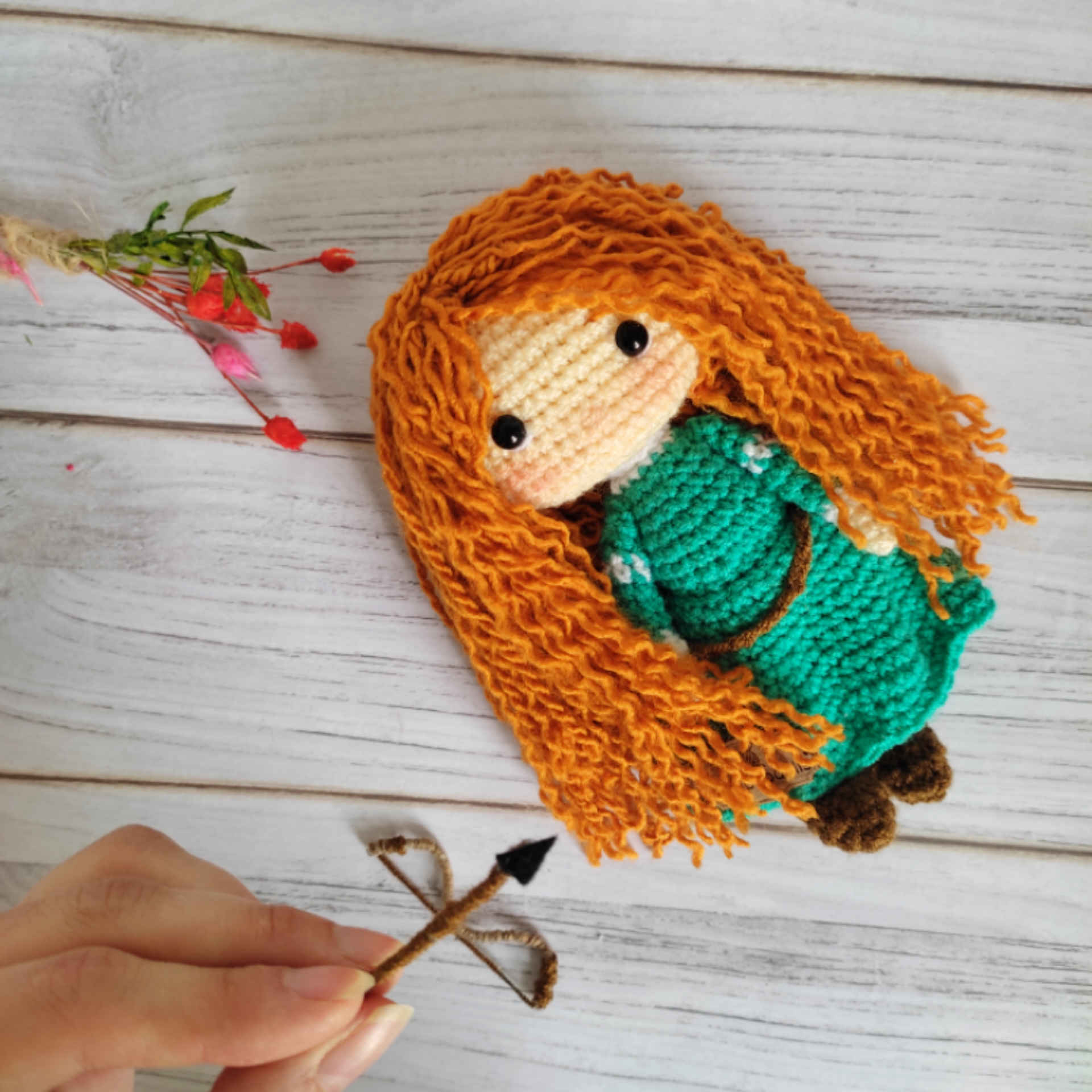 Price and Buy Amigurumi Handmade Crochet Doll – Merida Design | Soft Plush Stuffed Toy - Image 5