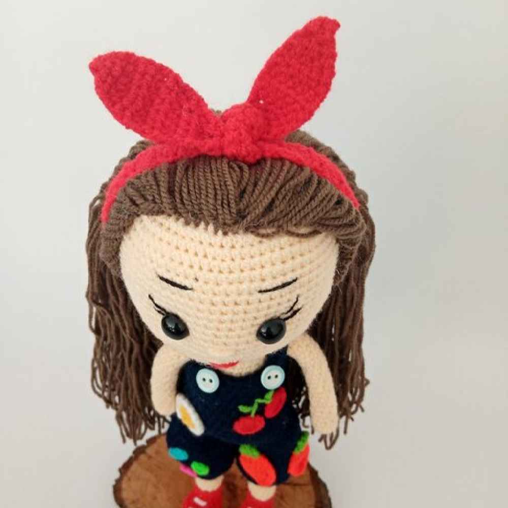 Price and Buy Amigurumi Handmade Crochet Stuffed Doll – Cherry Girl | Soft Plush Toy - Image 3