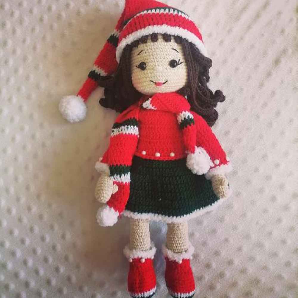 Price and Buy Amigurumi Handmade Crochet Stuffed Doll – Christmas Girl | Soft Plush Toy