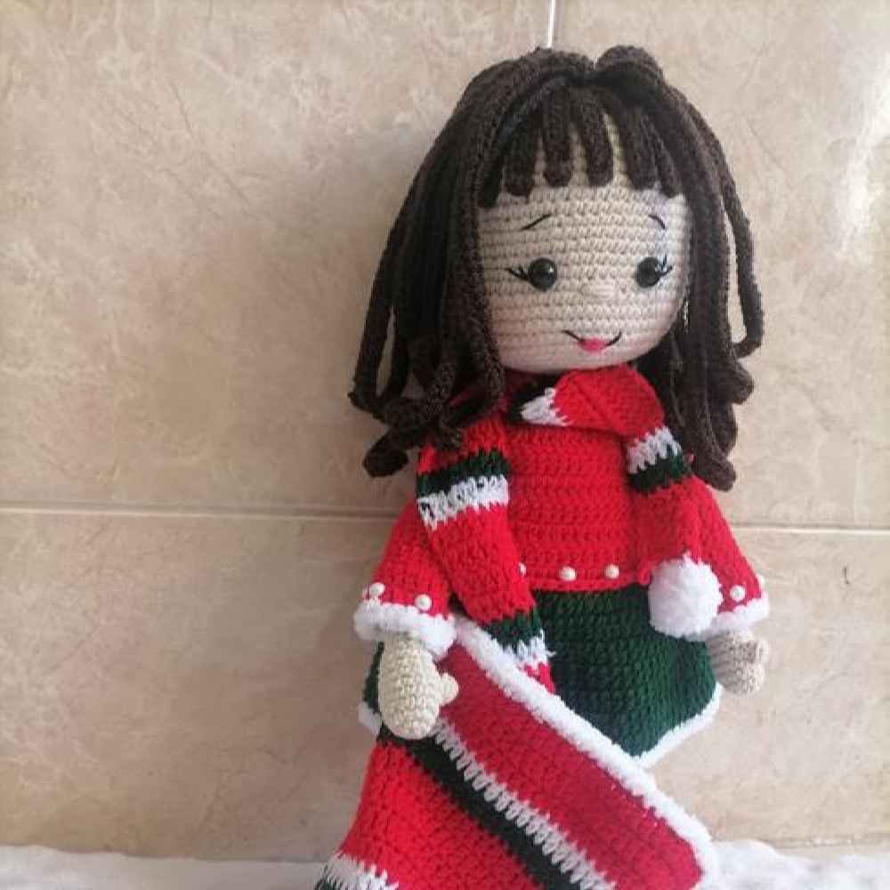 Price and Buy Amigurumi Handmade Crochet Stuffed Doll – Christmas Girl | Soft Plush Toy - Image 3