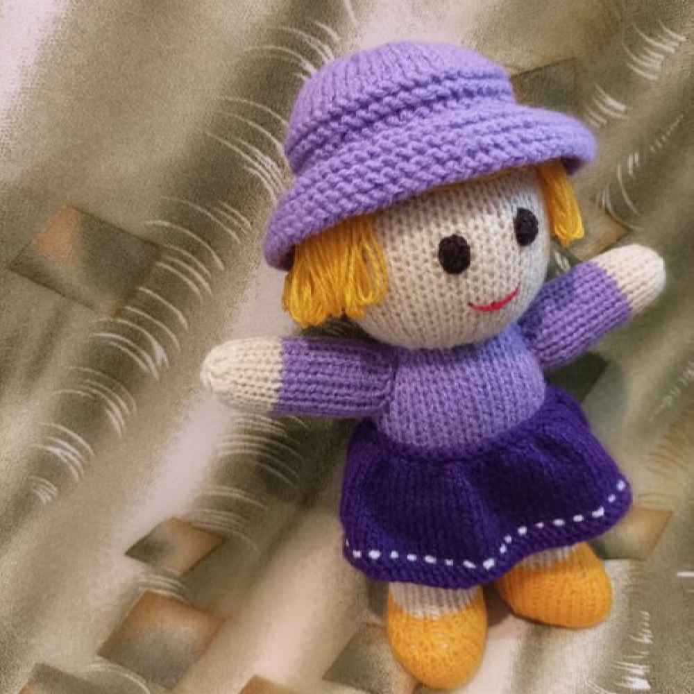 Price and Buy Amigurumi Handmade Crochet Stuffed Doll – Purple Lady | Soft Plush Toy - Image 3