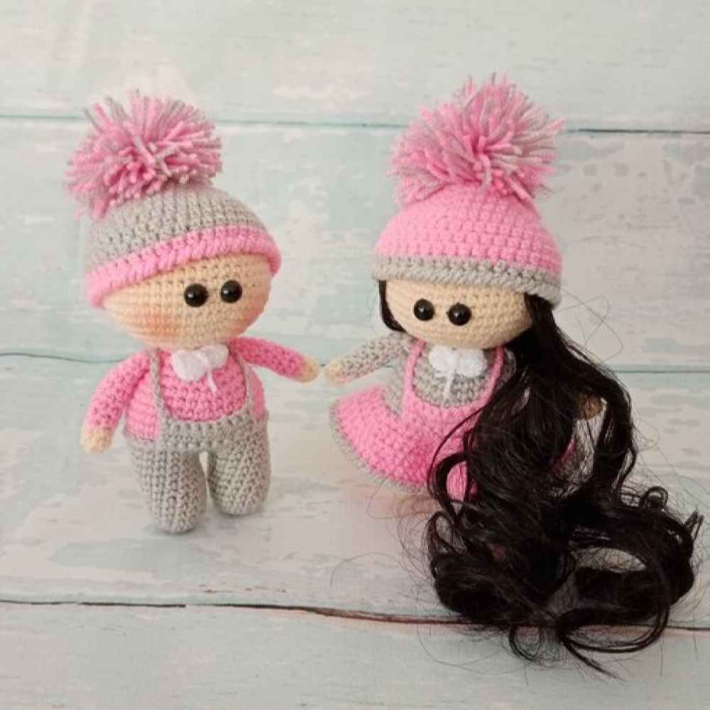 Price and Buy Amigurumi Handmade Crochet Stuffed Doll – Set of 2 Fantasy Dolls | Soft Plush Toy