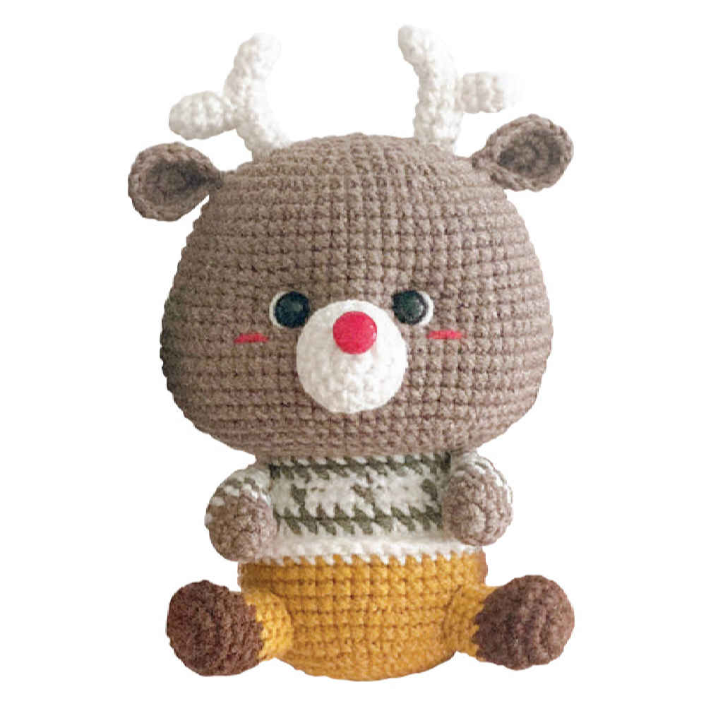 Price and Buy Amigurumi Stuffed Deer Animal – Handmade Crochet Plush Toy | Gentle & Cuddly