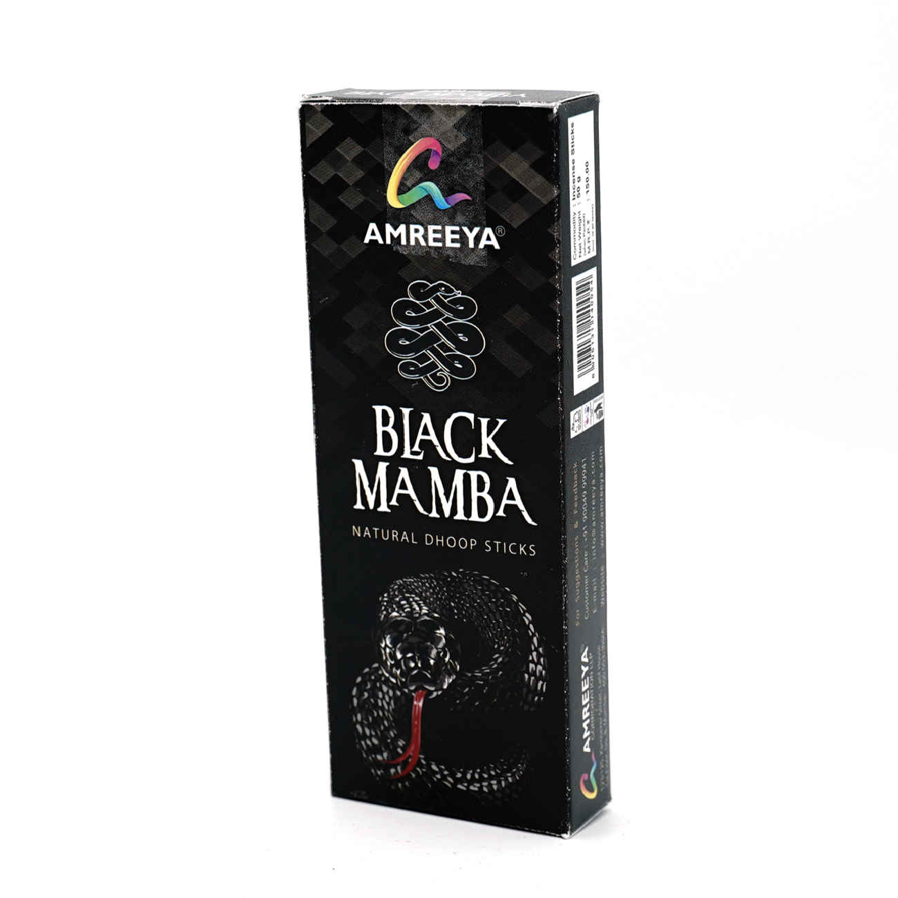 Price and Buy Amreeya Black Mamba Natural Dhoop Sticks – 100 Sticks (4 Packs of 25) – Incense for Meditation