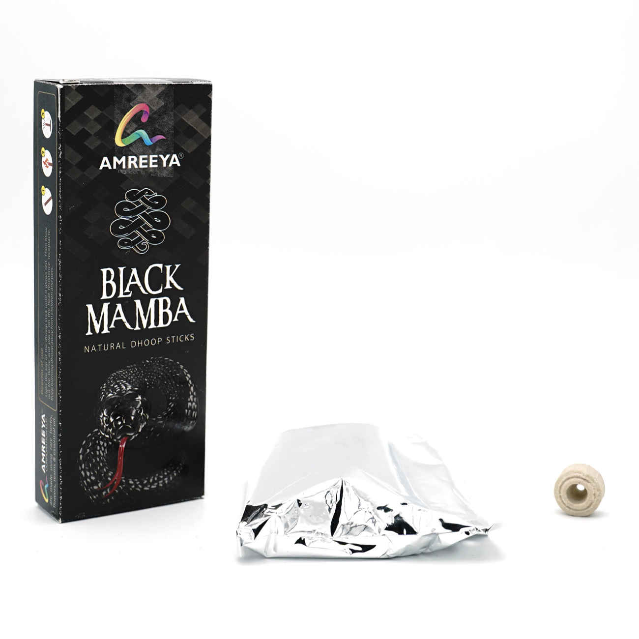 Price and Buy Amreeya Black Mamba Natural Dhoop Sticks – 100 Sticks (4 Packs of 25) – Incense for Meditation - Image 3
