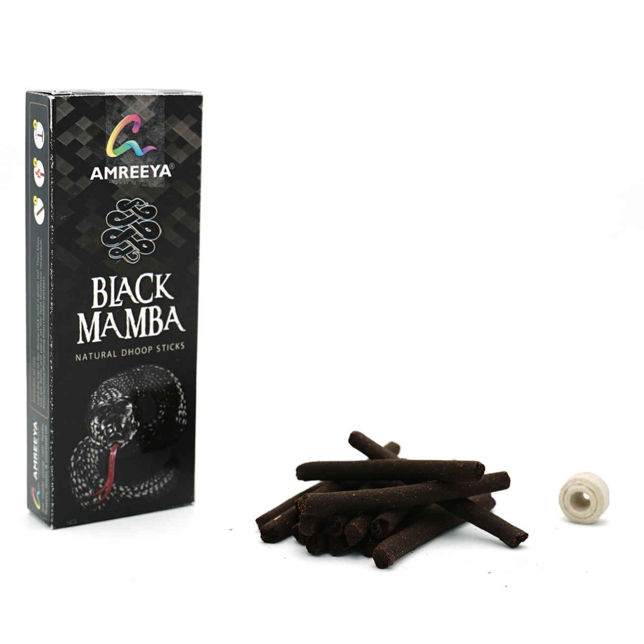 Price and Buy Amreeya Black Mamba Natural Dhoop Sticks – 100 Sticks (4 Packs of 25) – Incense for Meditation - Image 4
